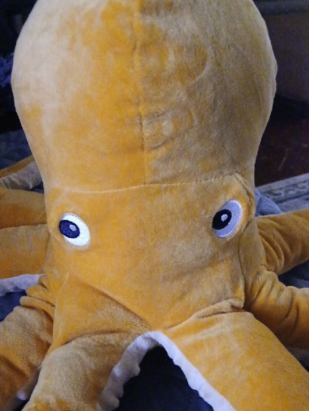 Orange Octopus Plush Stuffed Animal - Picture 2 of 5